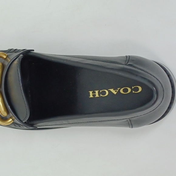 NWB Coach Jess Leather Loafer Black/Gold Sz 8.5B - Picture 7 of 9
